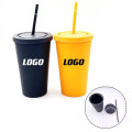 16oz Double-Walled Tumbler with Straw