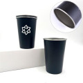 16oz Black Painted Stainless Steel Tumbler