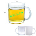 11oz Glass Coffee Mug Cup