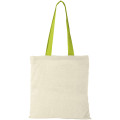 Nevada 100 g/m² cotton tote bag coloured handles 7L