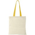 Nevada 100 g/m² cotton tote bag coloured handles 7L