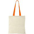 Nevada 100 g/m² cotton tote bag coloured handles 7L