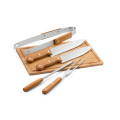 FLARE. Five-piece wooden and stainless steel barbecue set