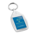 LIME. Rectangular shaped clear PS keyring