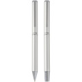 Lucetto recycled aluminium ballpoint and rollerball pen gift set