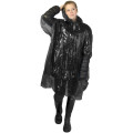Mayan recycled plastic disposable rain poncho with storage pouch