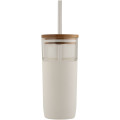 Arlo 600 ml glass tumbler with bamboo lid