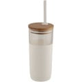 Arlo 600 ml glass tumbler with bamboo lid