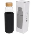 Kai 540 ml glass water bottle with wood lid