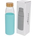 Kai 540 ml glass water bottle with wood lid