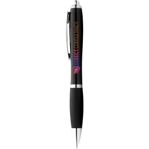 Nash ballpoint pen with coloured barrel and grip (black ink)