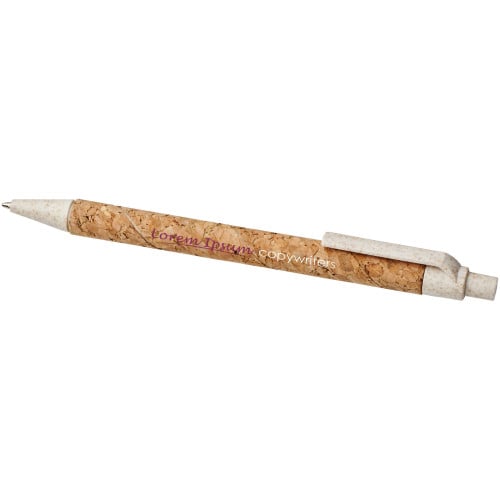 Midar cork and wheat straw ballpoint pen (black ink)