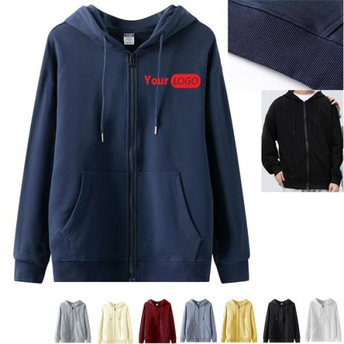 10.5 OZ Custom Unisex Adult Zipper Hoodie