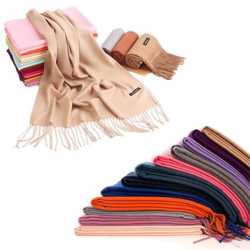 Cashmere Pashmina Woven Scarf With Fringes