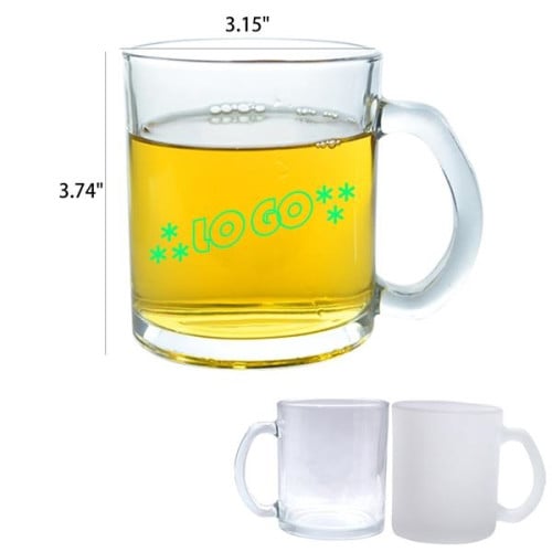 11oz Glass Coffee Mug Cup