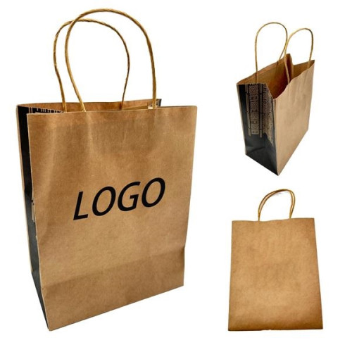 Kraft Paper Bag With Handles MOQ 100PCS