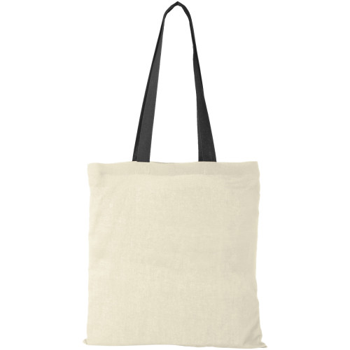 Nevada 100 g/m² cotton tote bag coloured handles 7L