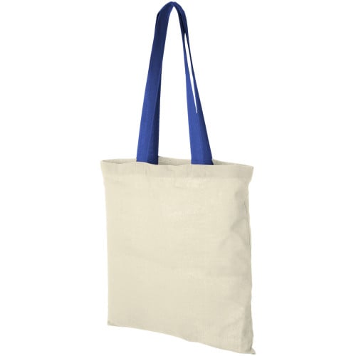 Nevada 100 g/m² cotton tote bag coloured handles 7L