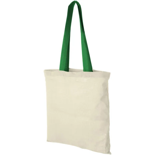 Nevada 100 g/m² cotton tote bag coloured handles 7L