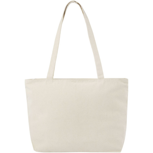 Ningbo 320 g/m² zippered cotton tote bag 15L