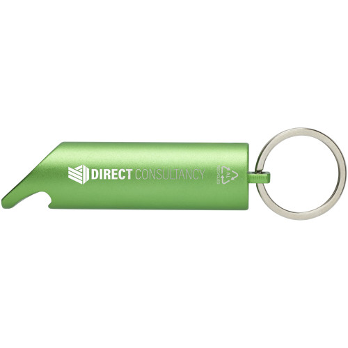 Flare RCS recycled aluminium IPX LED light and bottle opener with keychain