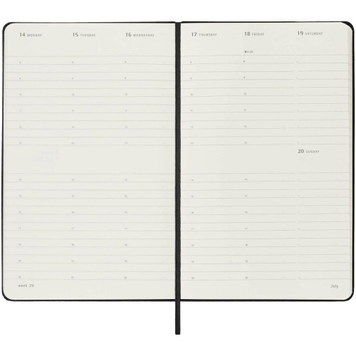 Moleskine hard cover 12 month L weekly planner vertical