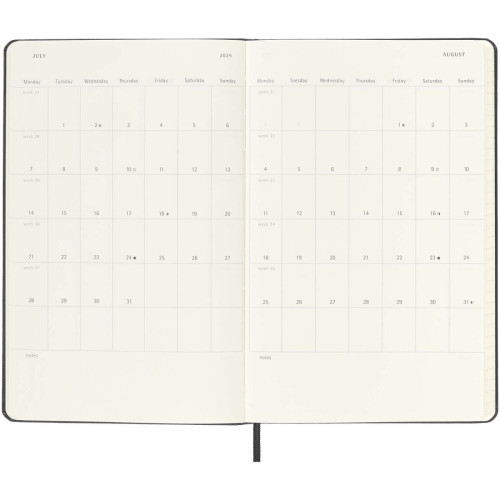 Moleskine hard cover 12 month L weekly planner vertical