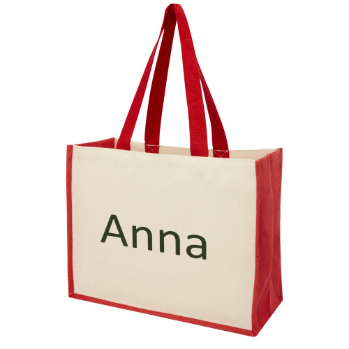 Varai 320 g/m² canvas and jute shopping tote bag 23L