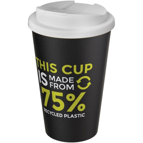 Americano® Eco 350 ml recycled tumbler with spill-proof lid