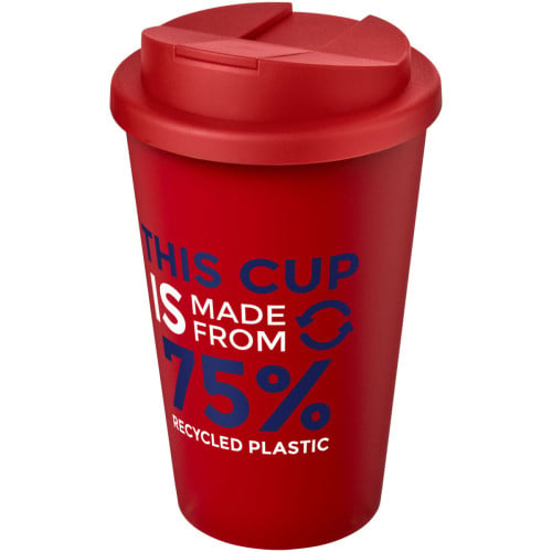 Americano® Eco 350 ml recycled tumbler with spill-proof lid