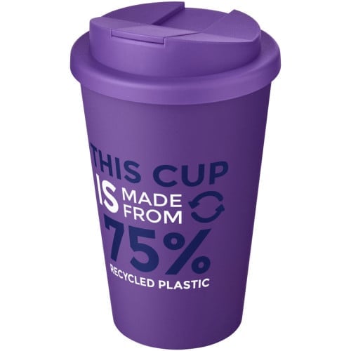 Americano® Eco 350 ml recycled tumbler with spill-proof lid