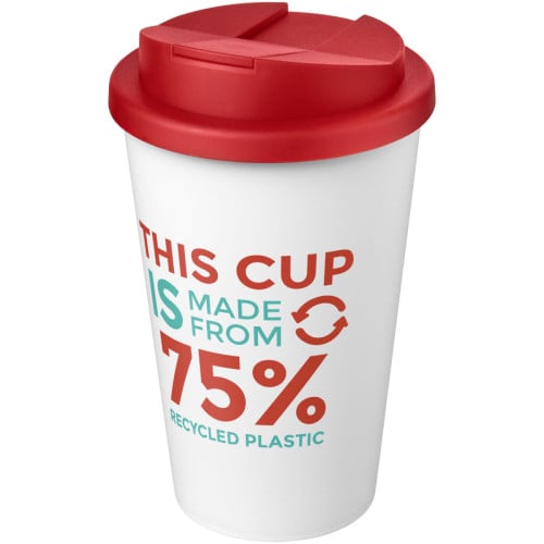 Americano® Eco 350 ml recycled tumbler with spill-proof lid