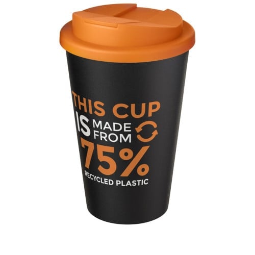 Americano® Eco 350 ml recycled tumbler with spill-proof lid