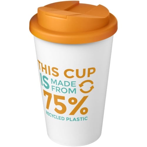 Americano® Eco 350 ml recycled tumbler with spill-proof lid