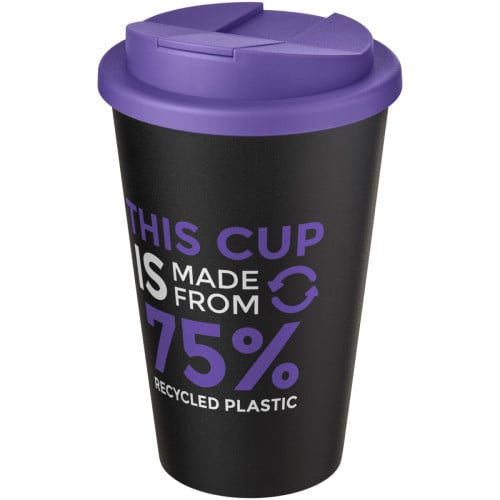 Americano® Eco 350 ml recycled tumbler with spill-proof lid