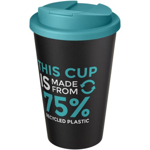 Americano® Eco 350 ml recycled tumbler with spill-proof lid