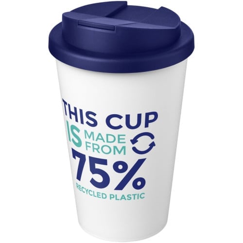 Americano® Eco 350 ml recycled tumbler with spill-proof lid