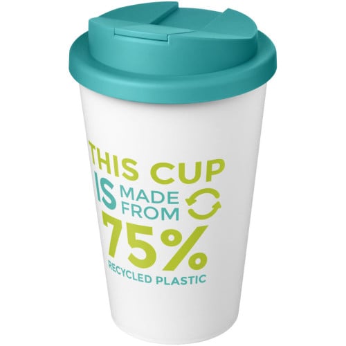 Americano® Eco 350 ml recycled tumbler with spill-proof lid