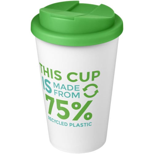 Americano® Eco 350 ml recycled tumbler with spill-proof lid