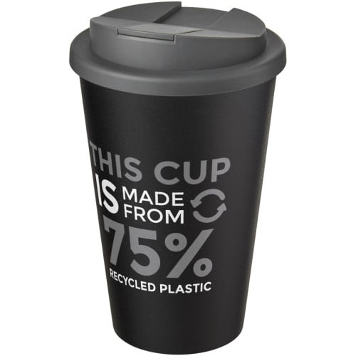 Americano® Eco 350 ml recycled tumbler with spill-proof lid