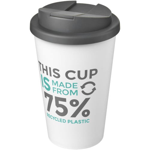 Americano® Eco 350 ml recycled tumbler with spill-proof lid