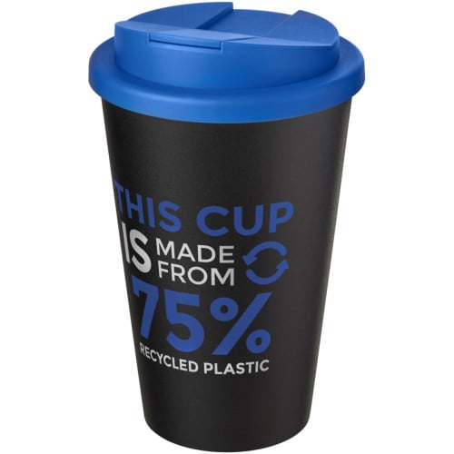 Americano® Eco 350 ml recycled tumbler with spill-proof lid