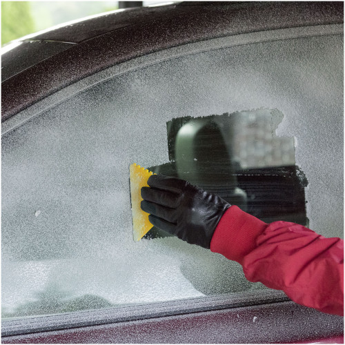 Frosty triangular recycled plastic ice scraper