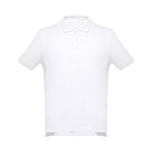THC ADAM WH. Men's short-sleeved cotton piqué polo shirt. White