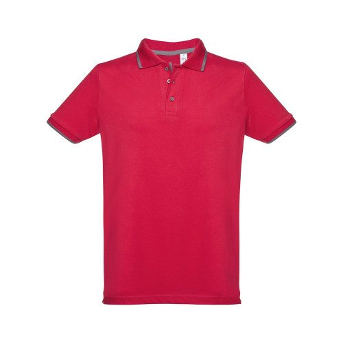 THC ROME. Men's Polo Shirt with contrast colour trim and buttons