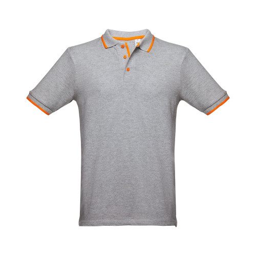 THC ROME. Men's Polo Shirt with contrast colour trim and buttons