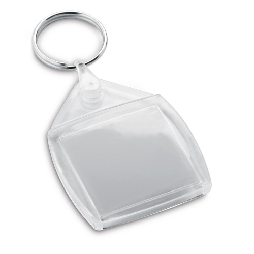 BOWEN. Square shaped clear PS keyring