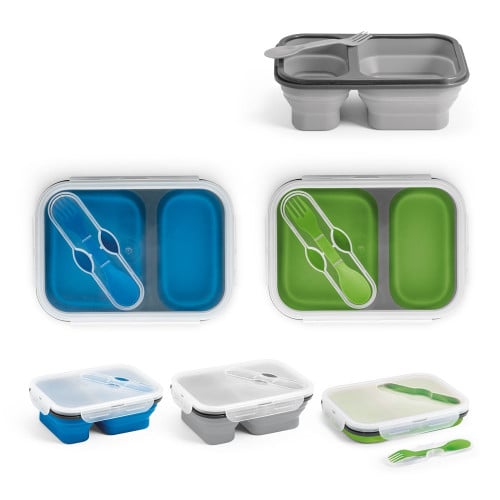 DILL. Lunch Box. Retractable hermetic box in silicone and PP (480 and 760 mL)