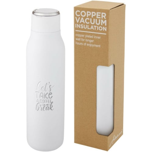 Marka 600 ml copper vacuum insulated bottle with metal loop