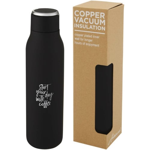 Marka 600 ml copper vacuum insulated bottle with metal loop